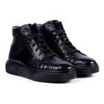 Ghete 855 Croco Snake Negru - imagine 2