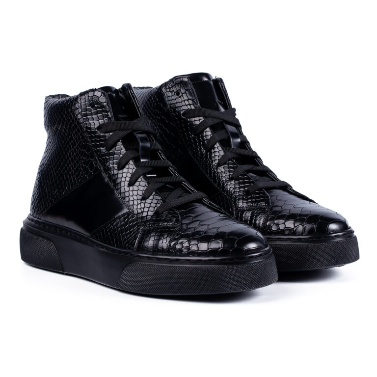 Ghete 855 Croco Snake Negru - imagine 2