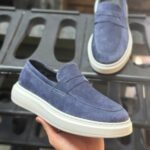 Loafers Ezra Blue Velur - imagine 5